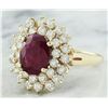 Image 2 : 3.53 CTW Ruby 18K Yellow Gold Diamond Ring