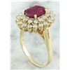 Image 3 : 3.53 CTW Ruby 18K Yellow Gold Diamond Ring