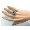 Image 4 : 7.42 CTW Natural London Blue Topaz And Diamond Ring In14k Solid White Gold