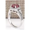 Image 3 : 2.79 CTW Natural Pink Tourmaline And Diamond Ring 18K Solid White Gold
