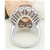 Image 4 : 10.68 CTW Natural Morganite 14K Solid White Gold Diamond Ring