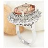 Image 5 : 10.68 CTW Natural Morganite 14K Solid White Gold Diamond Ring