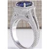 Image 3 : 3.67 CTW Natural Blue Tanzanite And Diamond Ring In 14K Solid White Gold