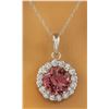Image 1 : 1.82 CTW Tourmaline 18K White Gold Diamond Necklace