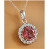 Image 2 : 1.82 CTW Tourmaline 18K White Gold Diamond Necklace
