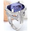 Image 4 : 15.19 CTW Natural Tanzanite 14K Solid White Gold Diamond Ring