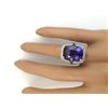 Image 5 : 15.19 CTW Natural Tanzanite 14K Solid White Gold Diamond Ring