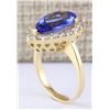 Image 3 : 5.19 CTW Natural Tanzanite And Diamond Ring In 18K Yellow Gold