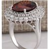 Image 3 : 11.01 CTW Natural Hessonite Garnet And Diamond Ring 18K Solid White Gold