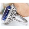 Image 3 : 15.18 CTW Natural Tanzanite 18K Solid White Gold Diamond Ring