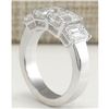 Image 3 : 3.50 CTW Natural Diamond Ring 14k Solid White Gold