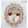 Image 1 : 11.22 CTW Morganite 18K Rose Gold Diamond Ring