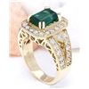 Image 4 : 3.50 CTW Natural Emerald 18K Solid Yellow Gold Diamond Ring