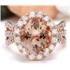 Image 1 : 5.29 CTW Natural Morganite 18K Solid Rose Gold Diamond Ring