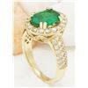 Image 4 : 3.78 CTW Natural Emerald 14K Solid Yellow Gold Diamond Ring