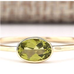 0.60 CTW Natural Peridot Ring In 14k Yellow Gold