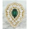 Image 1 : 3.41 CTW Emerald 18K Yellow Gold Diamond Ring