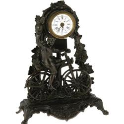 French "Bicyclist" Novelty Clock c.1890 