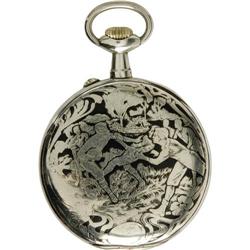 Doxa "Football" Engraved Large Pocket Watch 