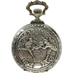 Football Engraved Open Face Pocket Watch c1900 