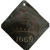 1838 Charleston SERVANT Slave Hire Badge #1669 