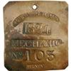 1824 Charleston MECHANIC Slave Hire Badge #103 