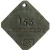 1857 Charleston MECHANIC Slave Hire Badge #153 