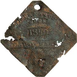 1850 Charleston Neck FRUITERER Slave Hire Badge 