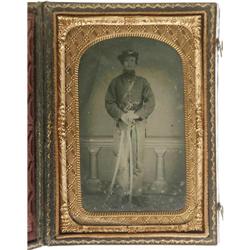 Civil War Union Soldier Tintype in a Union Case 