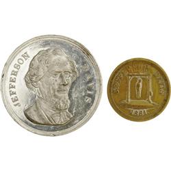 Jefferson Davis Group-2 Medals and 1 CDV. 