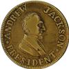Image 1 : 1834 Andrew Jackson Hard Times Token in Brass. 