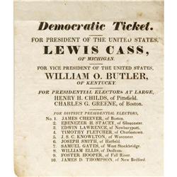 Very Rare 1848 Democratic Ballot 
