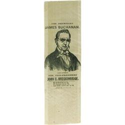 Scarce 1856 James Buchanan Silk Campaign Ribbon. 