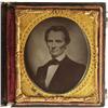 Image 1 : Abraham Lincoln 1/6th Plate Ruby Ambrotype 