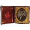 Image 3 : Abraham Lincoln 1/6th Plate Ruby Ambrotype 