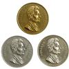 Three 1860 Lincoln "Beloved Alike" Medals. 