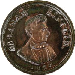Scarce 1860 Lincoln Campaign Medal Variety. 