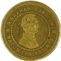 1860 Abraham Lincoln Campaign Token in Brass. 