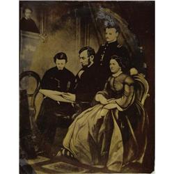 Full Plate Tintype of Lincoln and His Family 