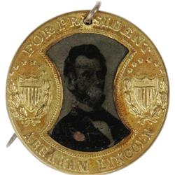 1860 Lincoln and Johnson Galt Frame Ferrotype. 