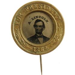 1864-Dated Abraham Lincoln Pinback Ferrotype. 