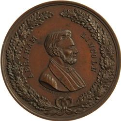 1864 Abraham Lincoln Campaign Medal in Copper. 