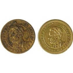 Pair of 1864 Abraham Lincoln Campaign Tokens. 