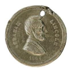 Scarce 1864 Lincoln Campaign Token in Nickel. 