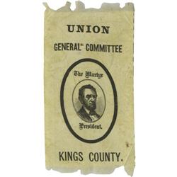 Abraham Lincoln Silk Mourning Ribbon. 