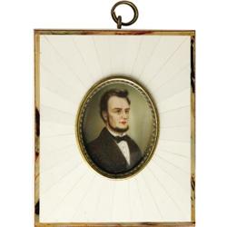 Outstanding Lincoln Portrait Miniature on Ivory. 