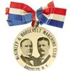 Image 1 : Fantastic 4" McKinley-Roosevelt Jugate Button. 