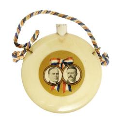 Celluloid McKinley-Roosevelt Jugate Canteen Badg 