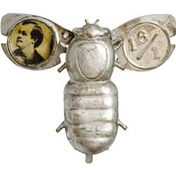 William Jennings Bryan Mechanical Silver Bug Pin 