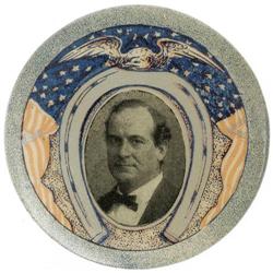 RWB and Silver Horseshoe Bryan Button 